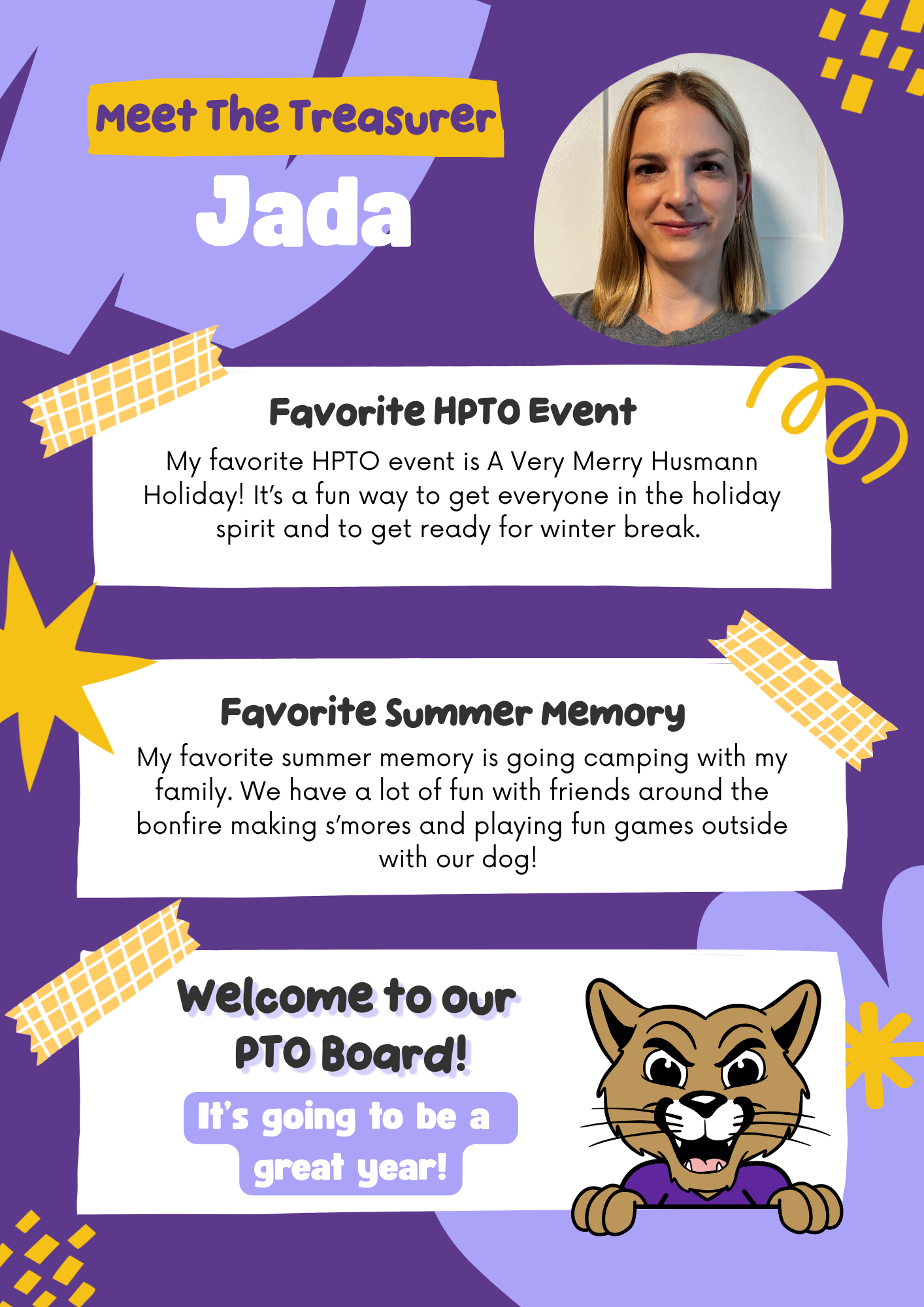Jada, PTO Treasurer